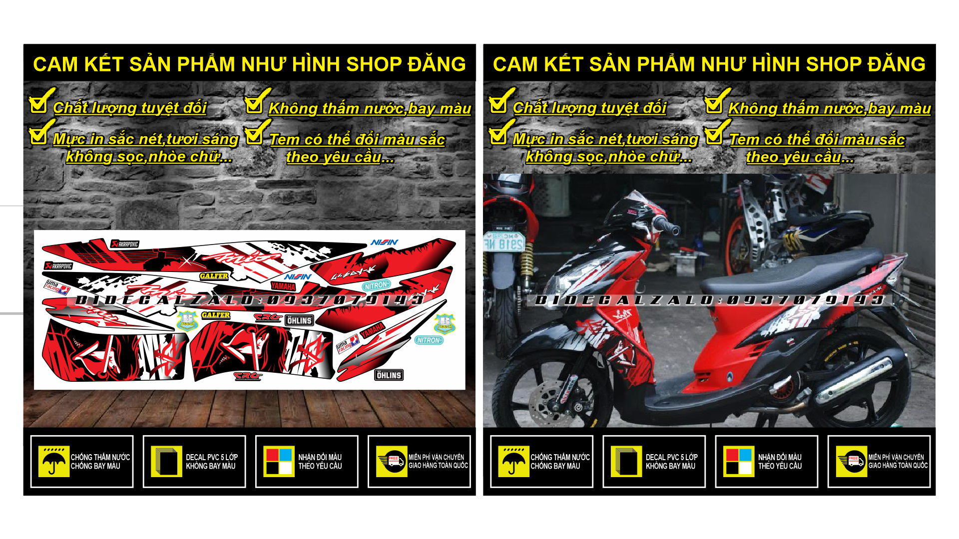 HCM-BIDECAL- TEM RỜI MIO ULTIMO 2009 SAMURAI ĐỎ ĐEN