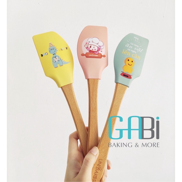 Spatula cán gỗ (nhiều mẫu)