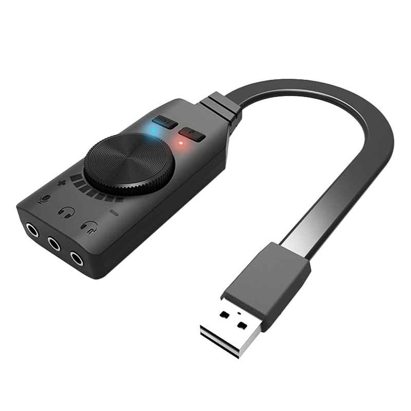 Bảng giá 7.1CH USB External Sound Card 3.5mm Microphone Headset 2 in 1 Audio Converter with Adjustable Volume USB Sound Card Phong Vũ