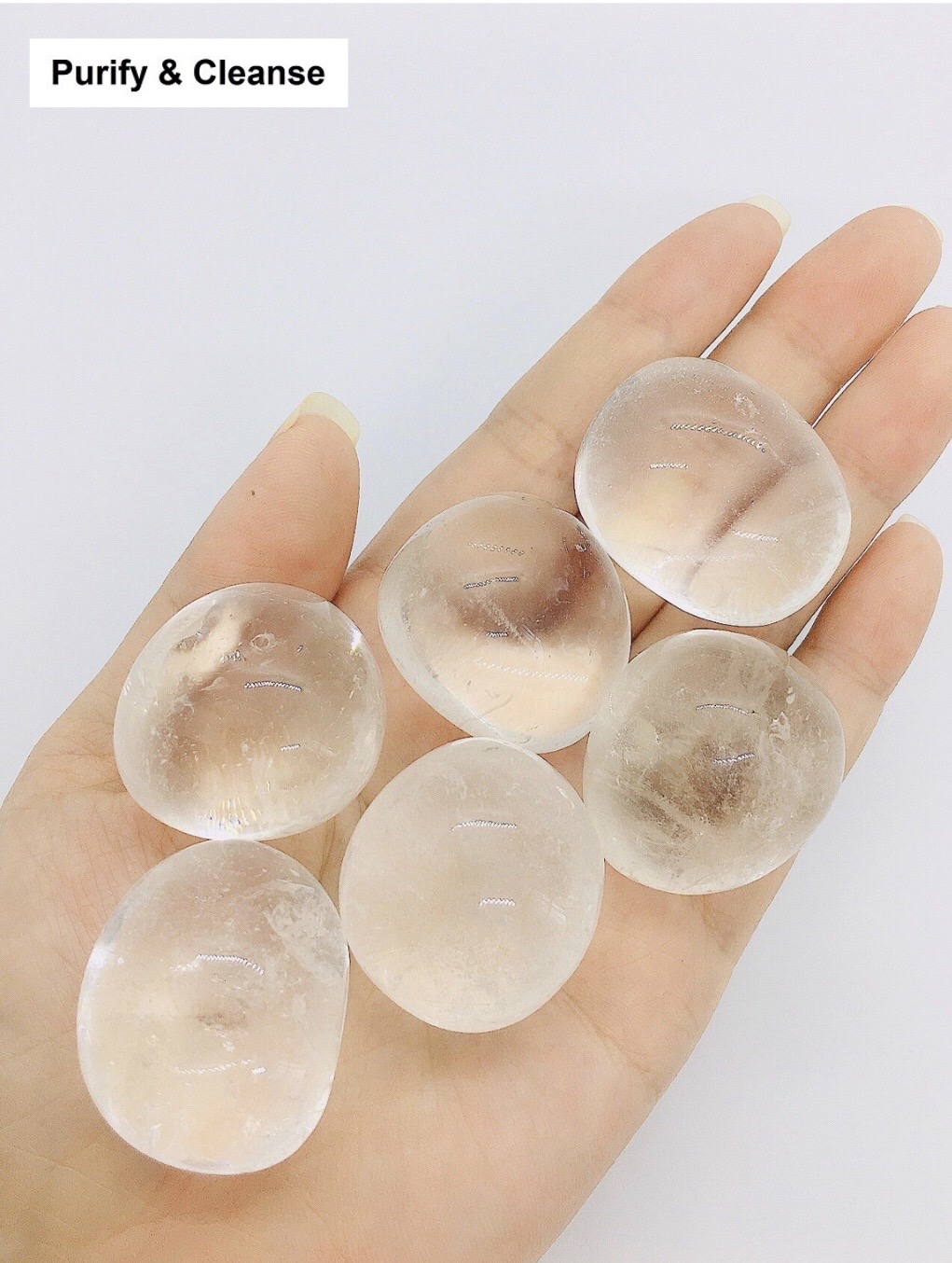 Purify & Cleanse Đá Thạch Anh Trong Suốt Tự Nhiên Size 3cm ~ 3.5cm Clear Quartz Healing Stone Clear Crystal Charka Reiki Phong Thủy
