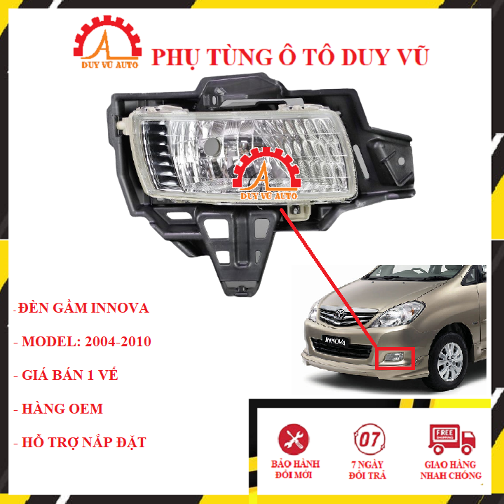 Đèn gầm toyota innova đời 2004 2005 2006 2007 2008 2009 2010 hàng oem