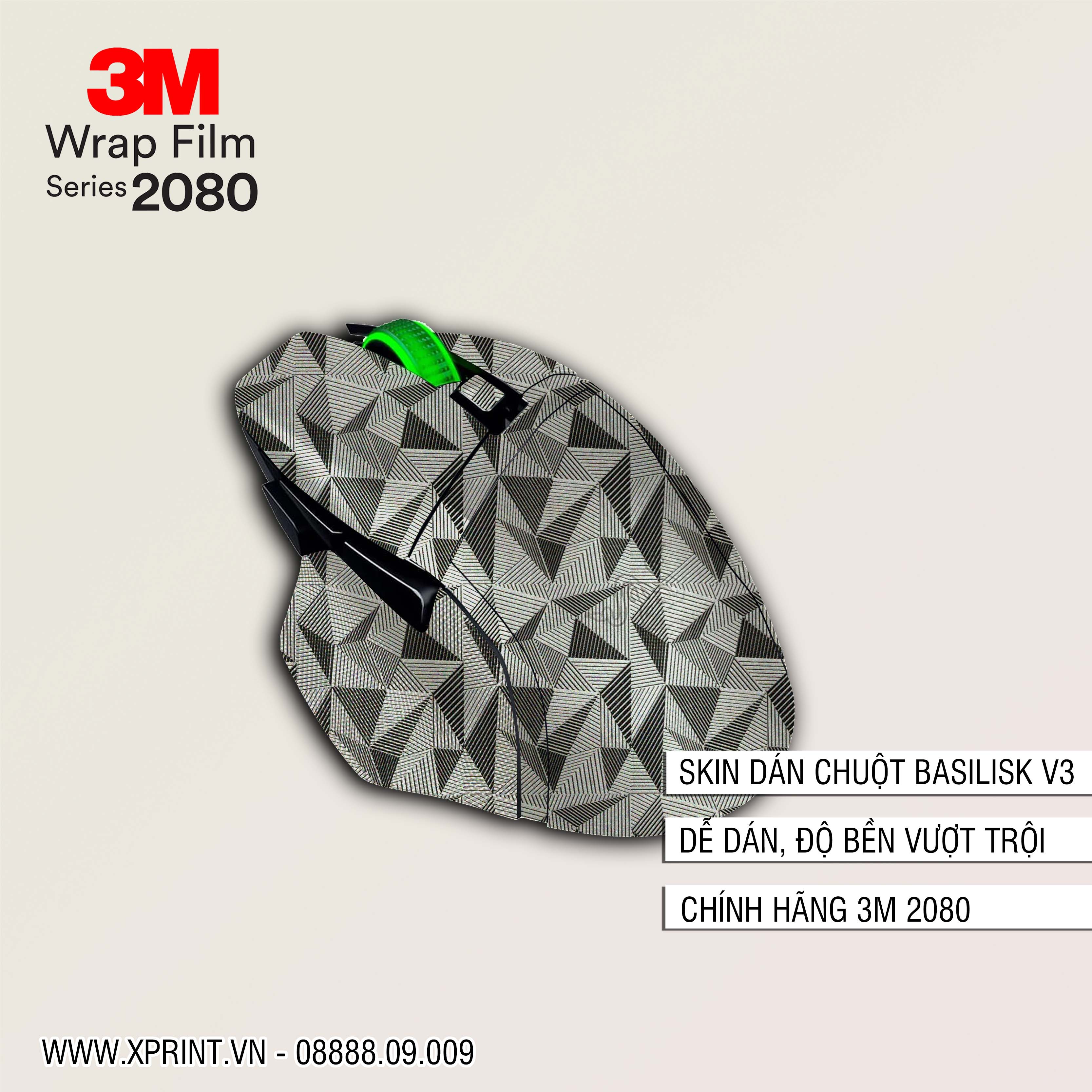 Miếng dán, skin 3M vân nổi 2080 chuột Razer Basilisk V2, V3...