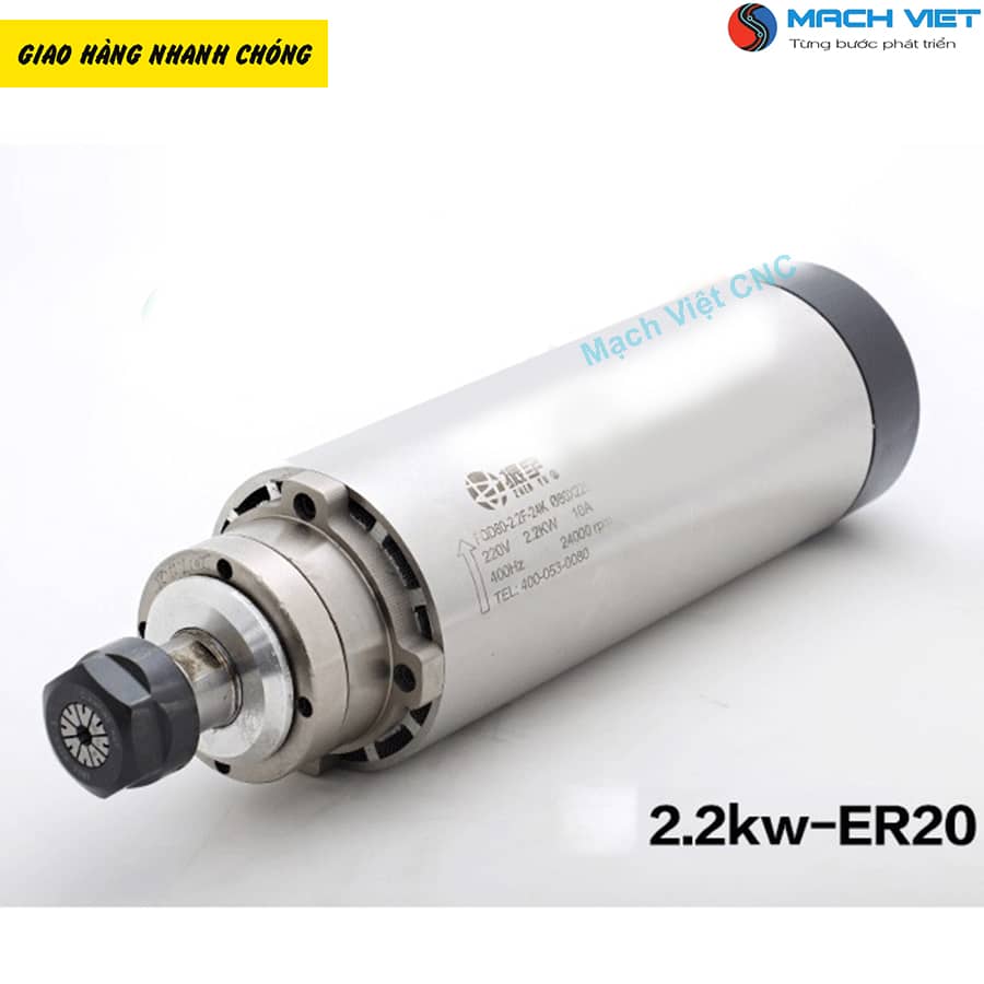Củ đục vi tính, Spindle 2.2kW tròn tản nhiệt gió ER20