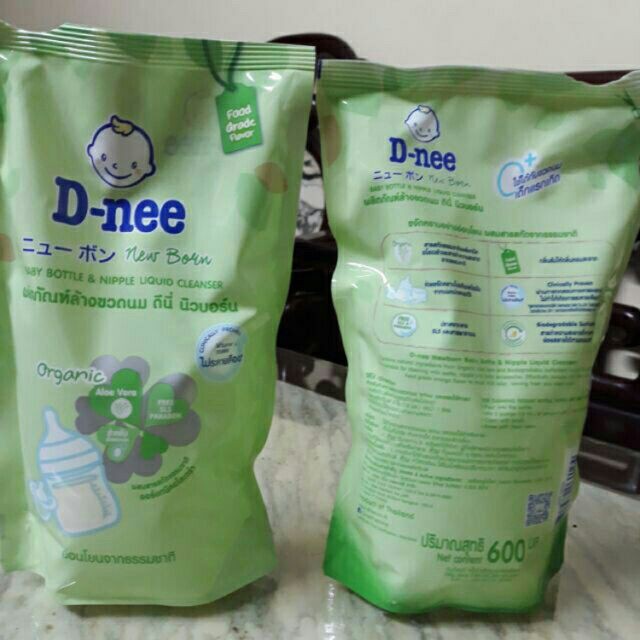 COMBO 3 TÚI 600 ML DNEE ORGANIC RỬA BÌNH SỮA THÁI LAN