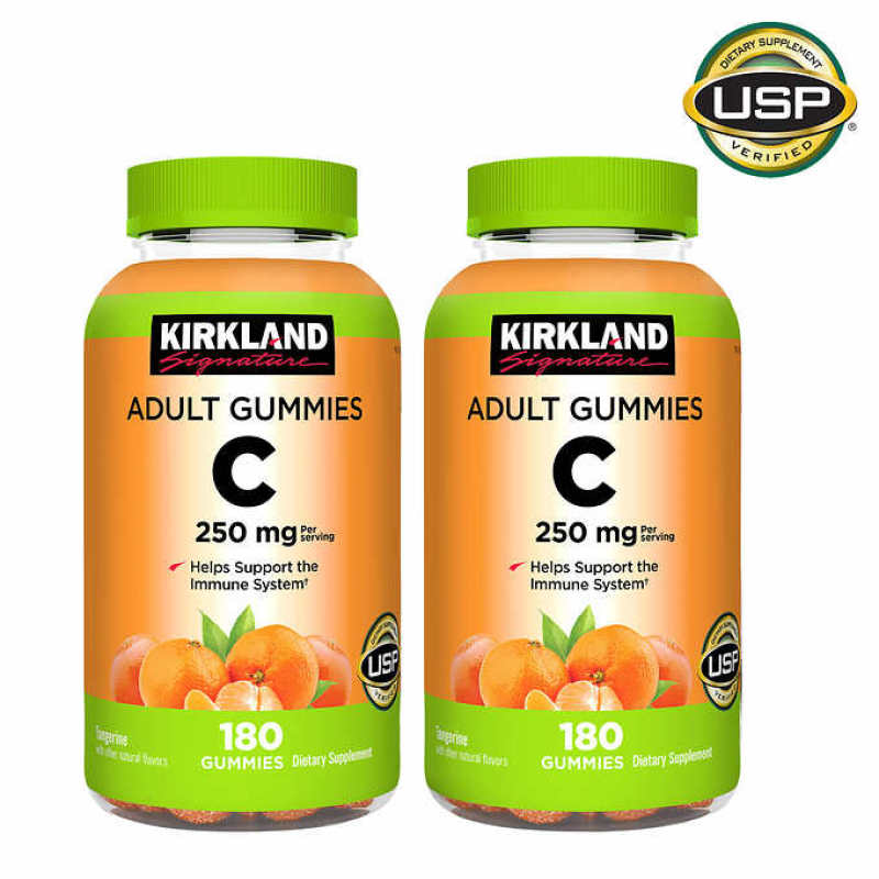 Bảng giá [HÀNG MỸ] Kẹo dẻo bổ sung Vitamin C Kirkland Adult Gummies C 250mg - Set 02 hộp 360 viên - Tách lẻ 01 hộp 180 viên Phong Vũ