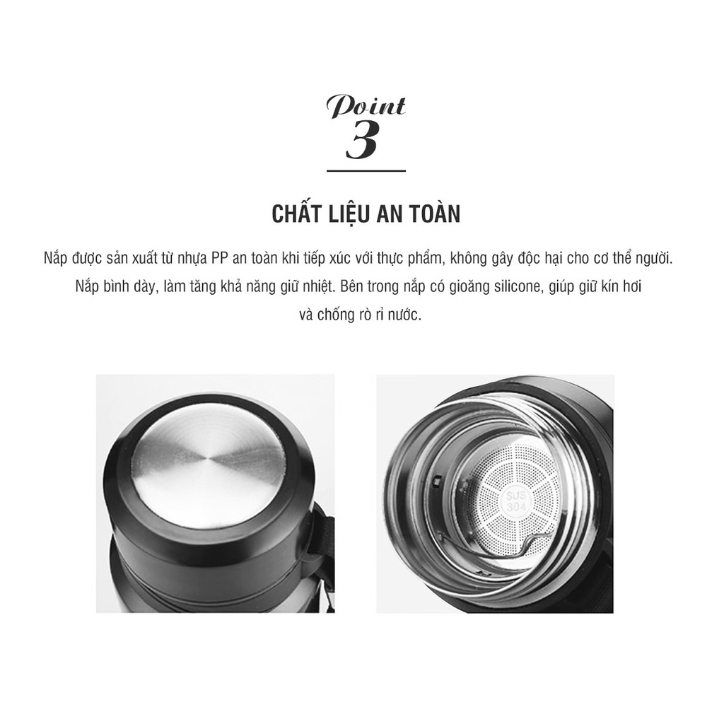[HCM]Bình giữ nhiệt Lock&Lock Vacuum Bottle 800ml LHC6180FU