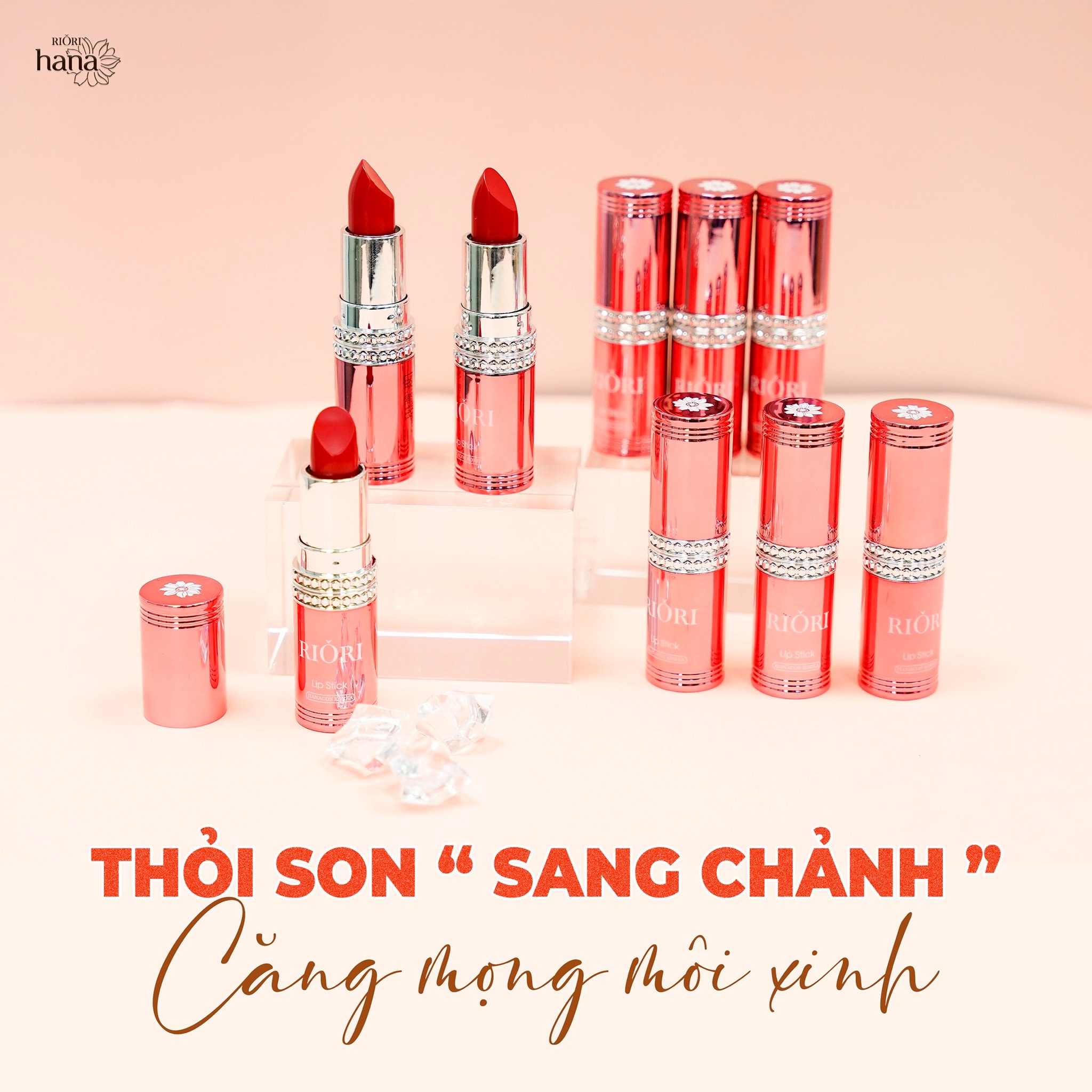 Son lì pha dưỡng lên màu chuẩn bền màu lâu trôi không gây khô thâm môi Riori Matte Me Lipstick chính hãng có 3 màu son dạng thỏi 35g