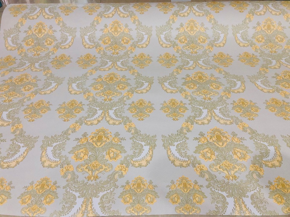 combo 5m giấy dán tường vàng cồ điển DTL54