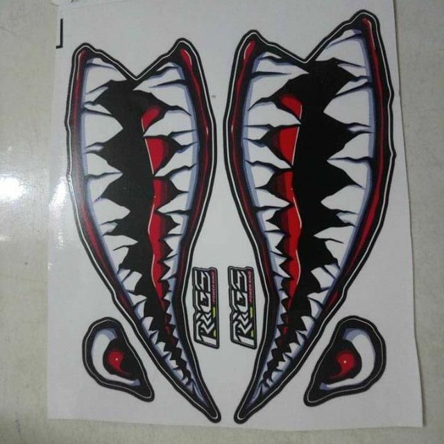 tem logo ticker răng cá mập kt 1 cặp sấp sỉ 20x20cm