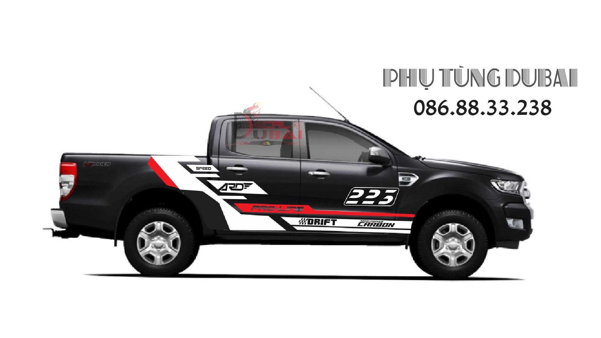 Tem dán sườn xe ford ranger