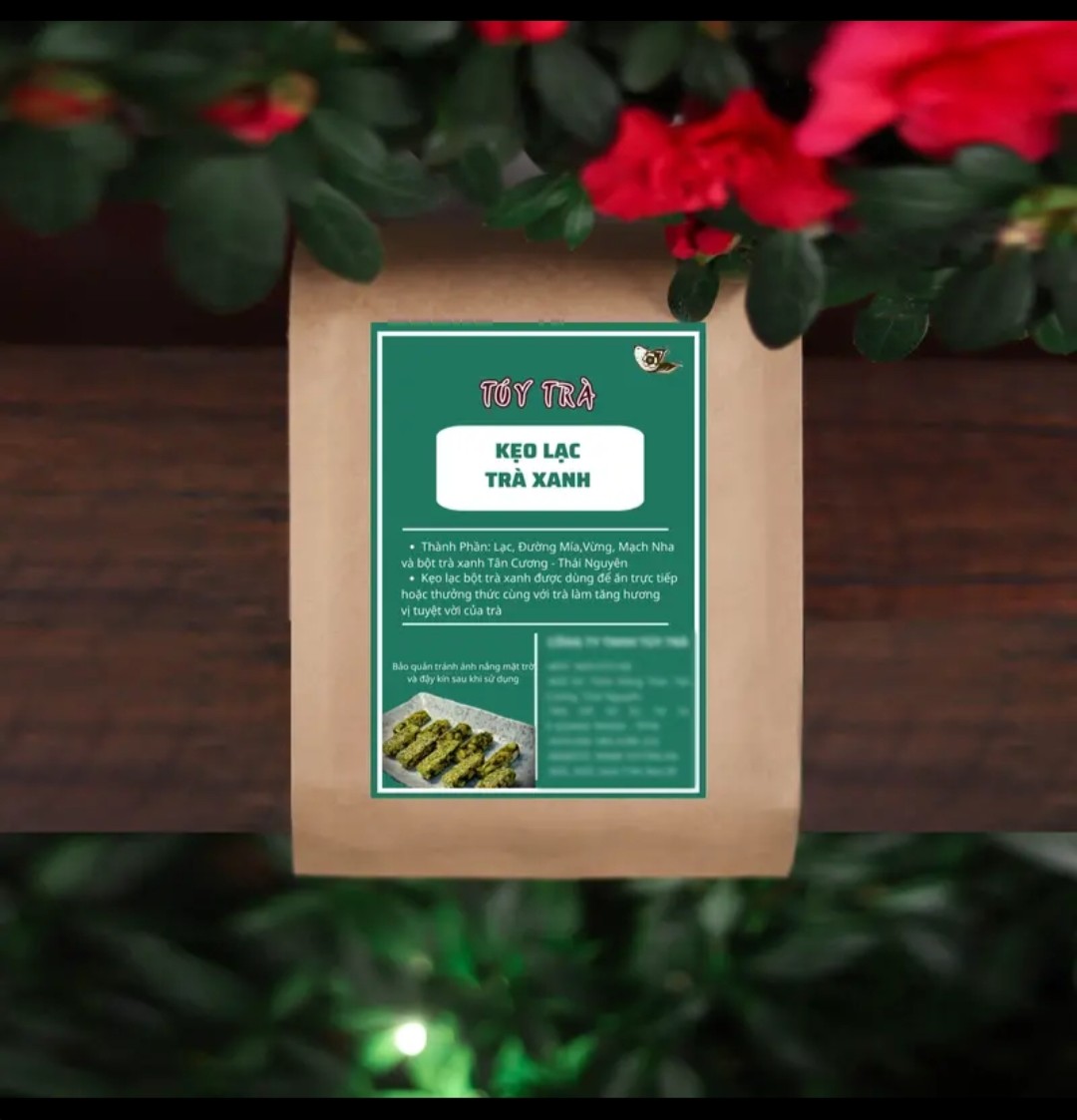 Kẹo Lạc Matcha (Trà Xanh) Túy Trà gói 200g