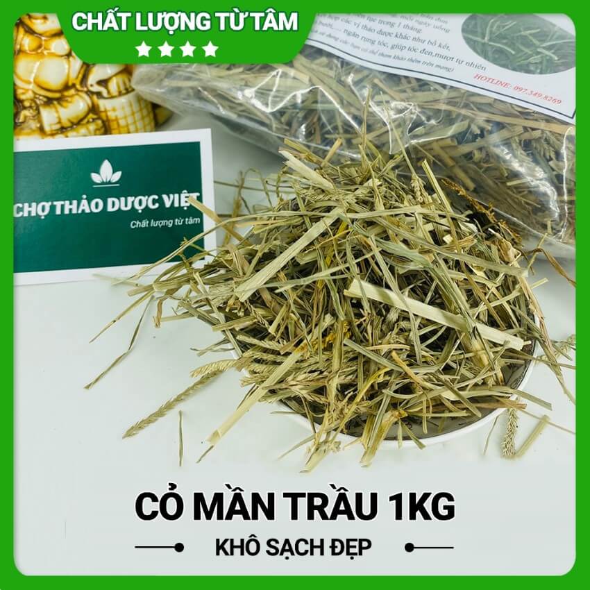 Cỏ mần trầu khô sạch đẹp 1kg hỗ trợ trị huyết áp cao