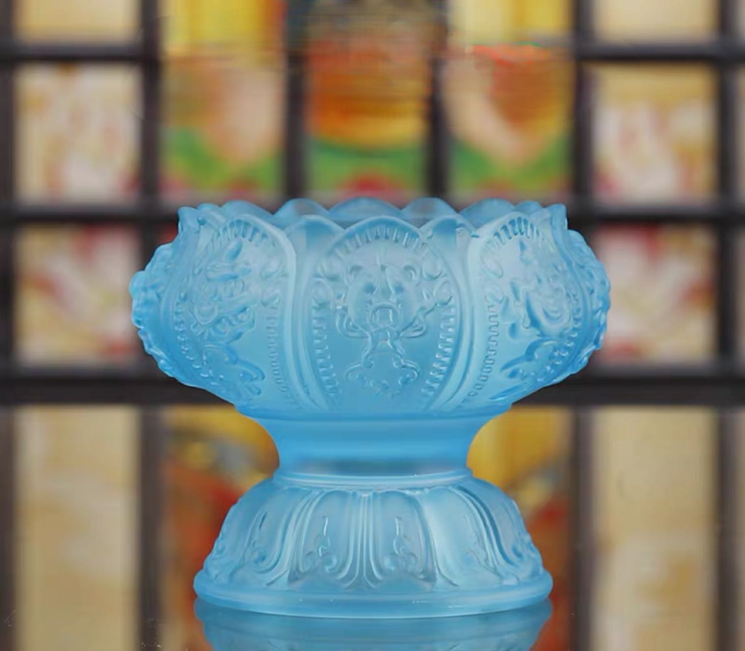 Chén thủy tinh sen 8 Cát Tường 6cm