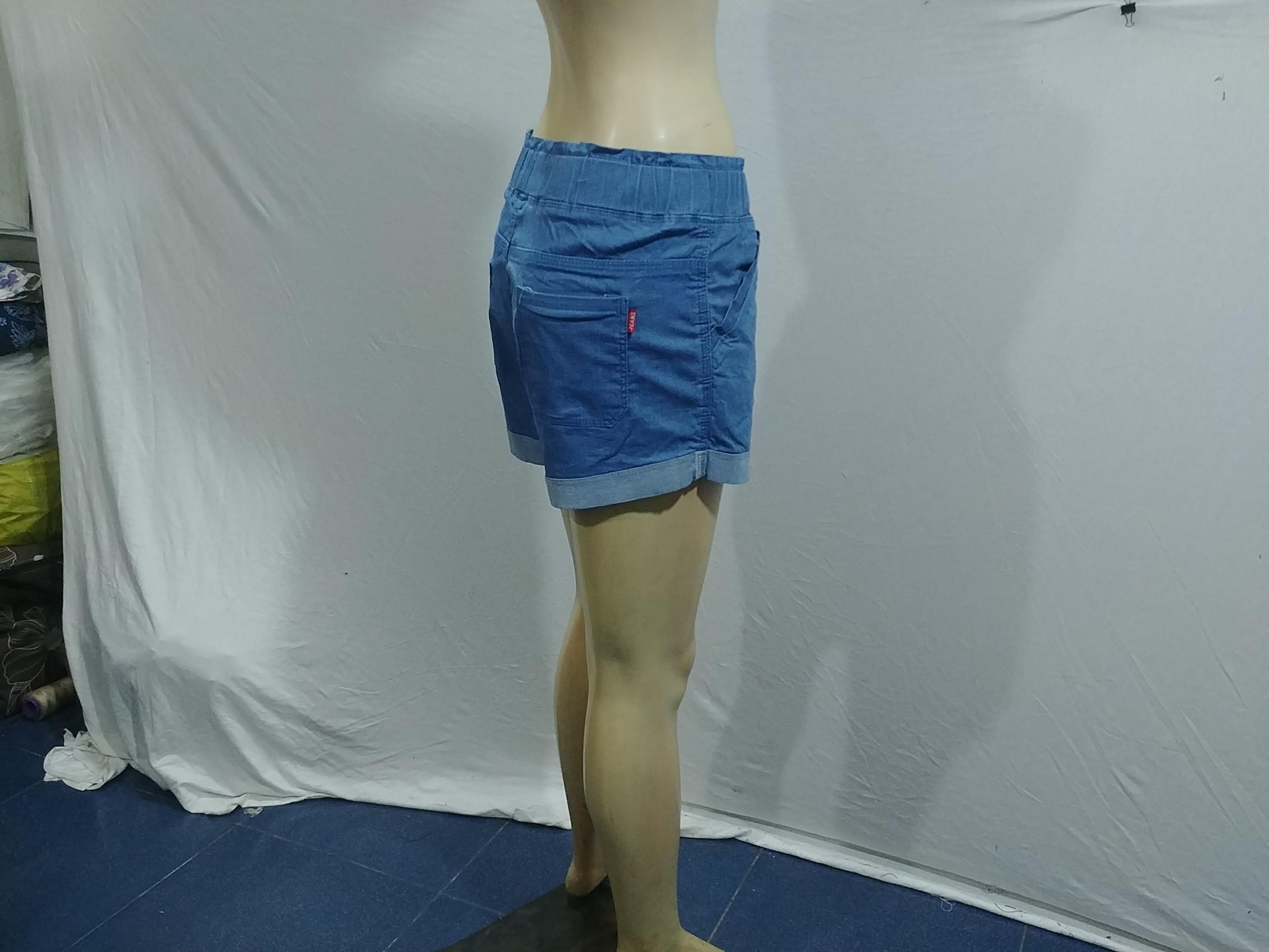 [HCM]quần short jean lưng thun lai lật