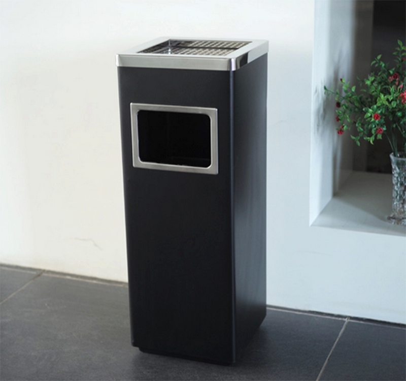 [HCM]Thùng rác inox gạt tàn vuông