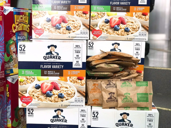 Yến Mạch Quaker Instant Oatmeal 3 vị (52 gói)