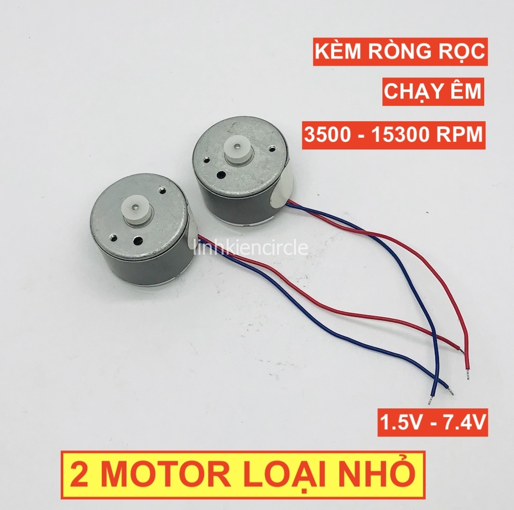 [HCM]2 motor mini 3V kèm ròng rọc chạy rất êm tốc dộ 3500 - 15300 RPM hàng mới chất lượng cao - LK0274