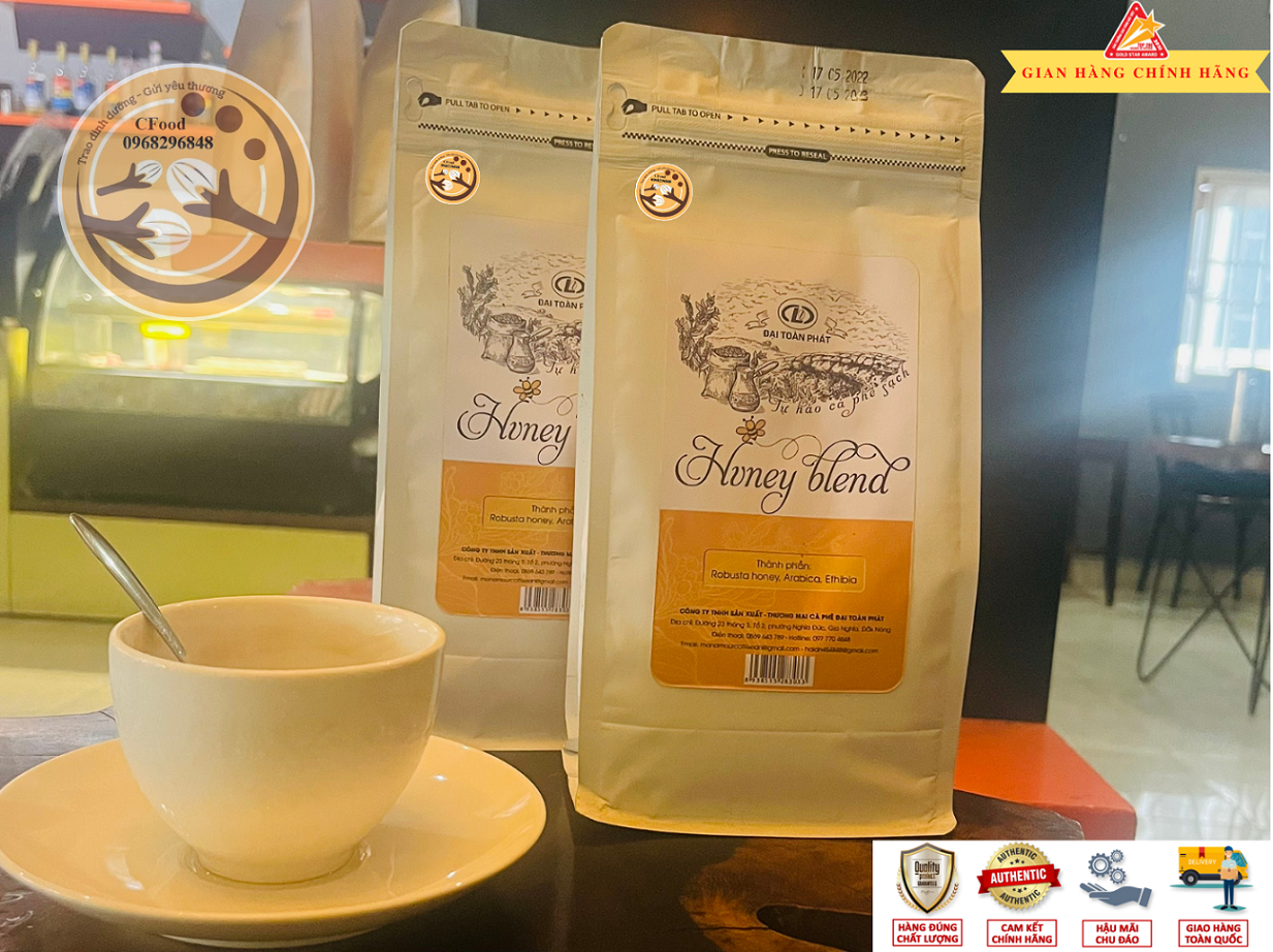 Cà phê Robusta [500g/ túi] - 100% Cà phê mộc rang xay nguyên chất