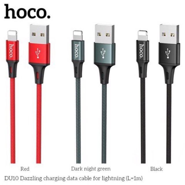 Cáp sạc nhanh hoco 3a du10 iphone cổng lightning chính hãng bảo hành 12 tháng