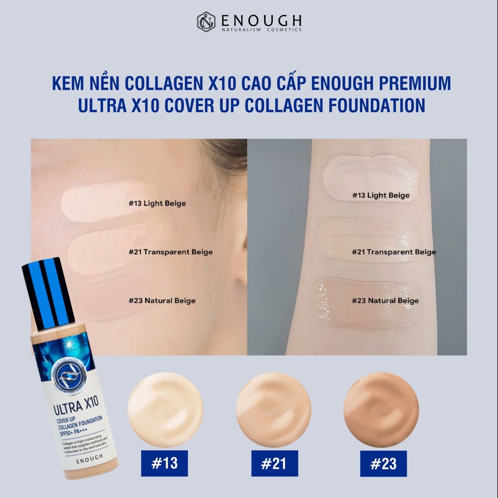 Kem nền Collagen Ultra X10 Enough Foundation SPF50