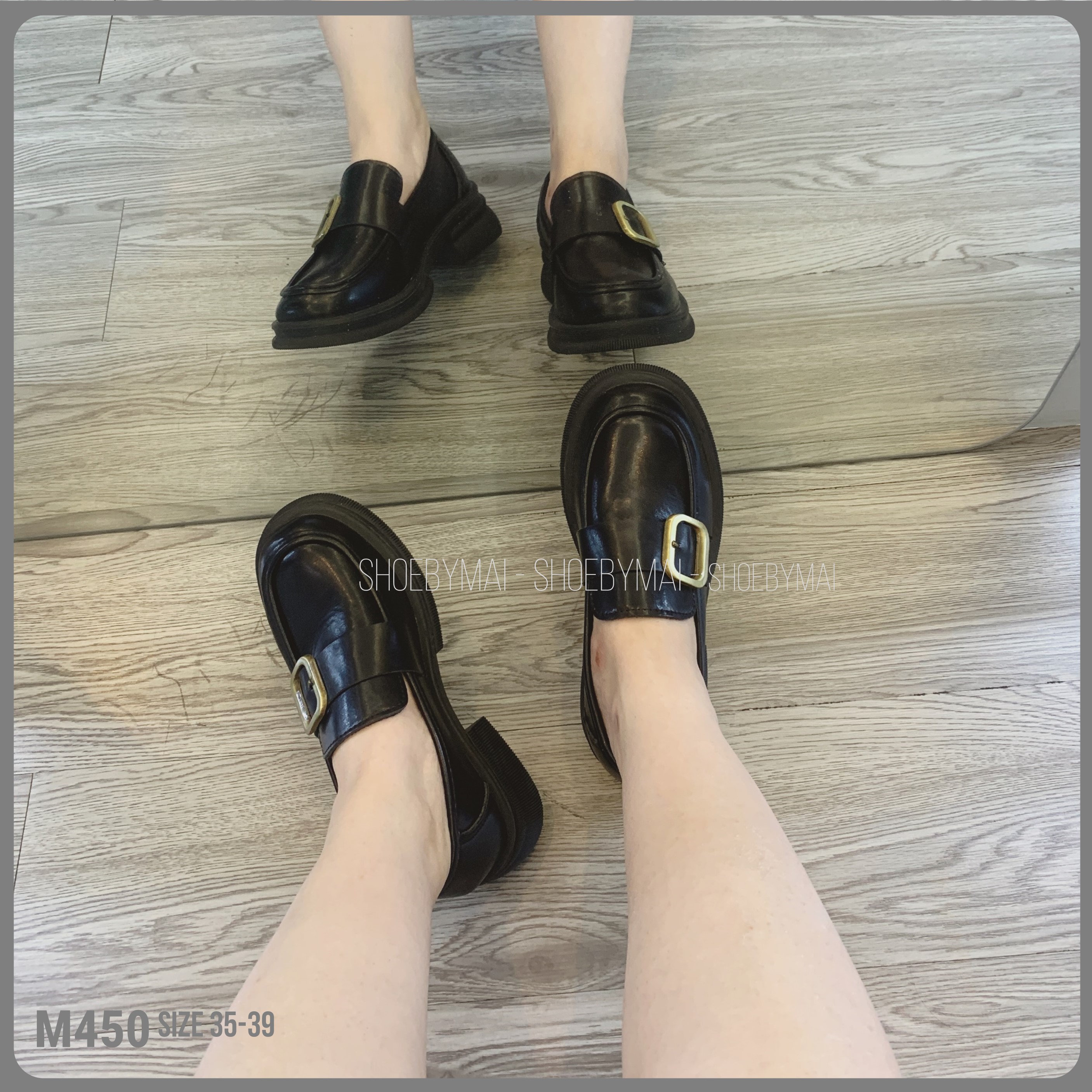 Giày moca lười nữ đế kép đi êm M450