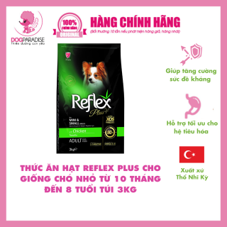 Thức ăn hạt Reflex Plus cho giống chó nhỏ & trưởng thành từ 8 tháng đến 10 tuổi túi 3kg thumbnail