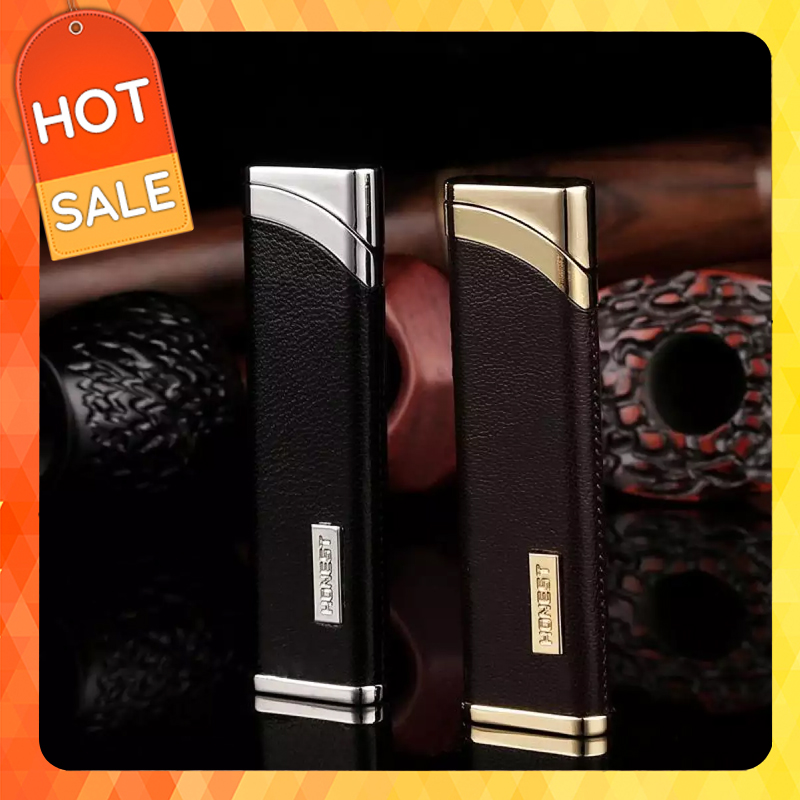 Hộp Quẹt Bật Lửa Khò 1 Tia Honest BCZ-311, Bọc Da Cao Cấp (KHÔNG CHỨA XĂNG GAS)