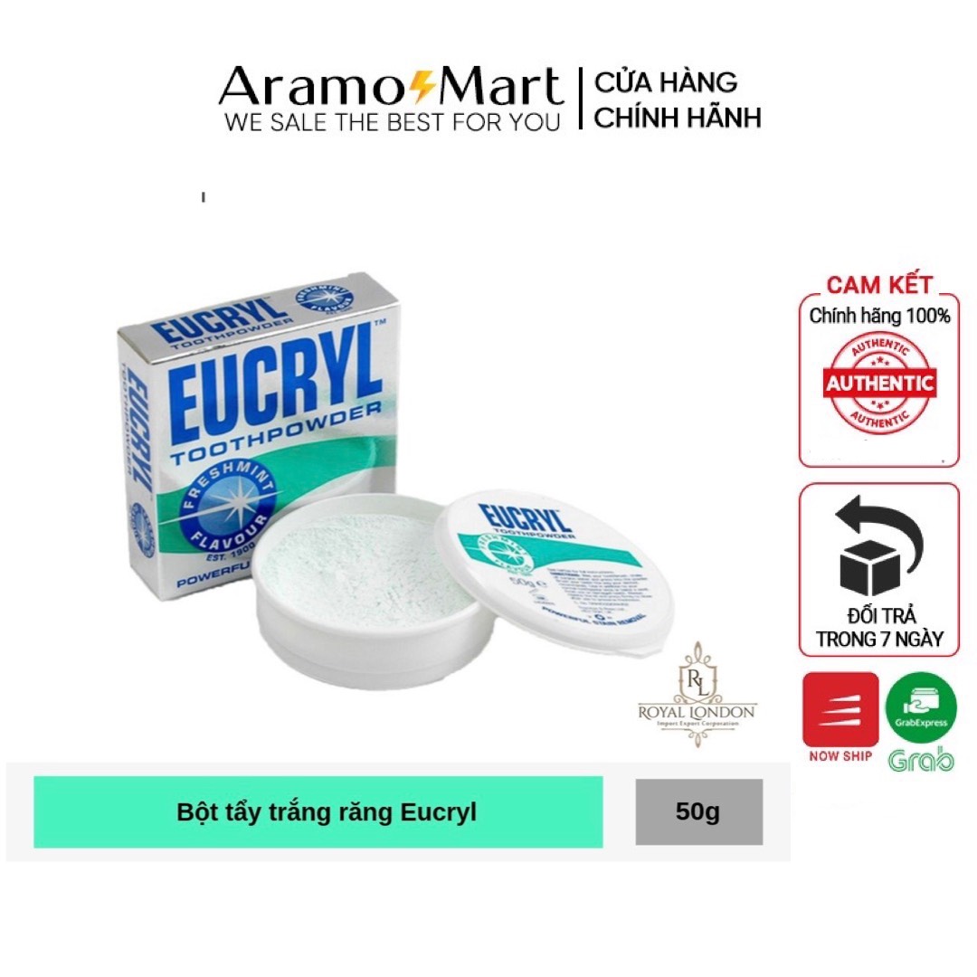 Combo kem đánh răng & bột làm trắng răng thơm miệng EUCRYL - Anh Quốc