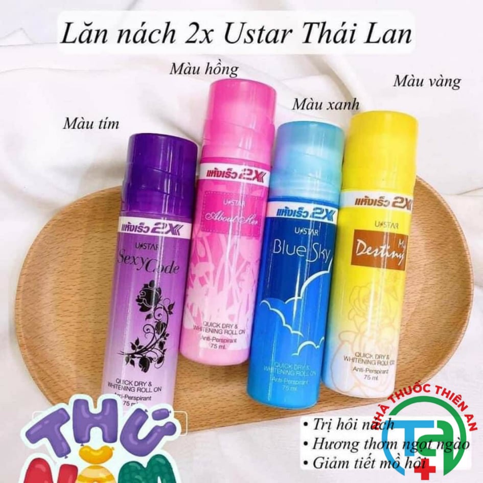 Combo 2 lăn Khử Mùi Không Cồn Ustar Thái Lan Sexy code 75ml
