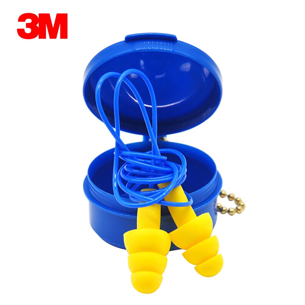 Box earplugs anti-noise earplugs 3m 340 ultrafit 4002 wired reuse many times design 3 floor smoothness anti-noise anti-dirt into the ear while working 25dB-genuine goods safemall official
