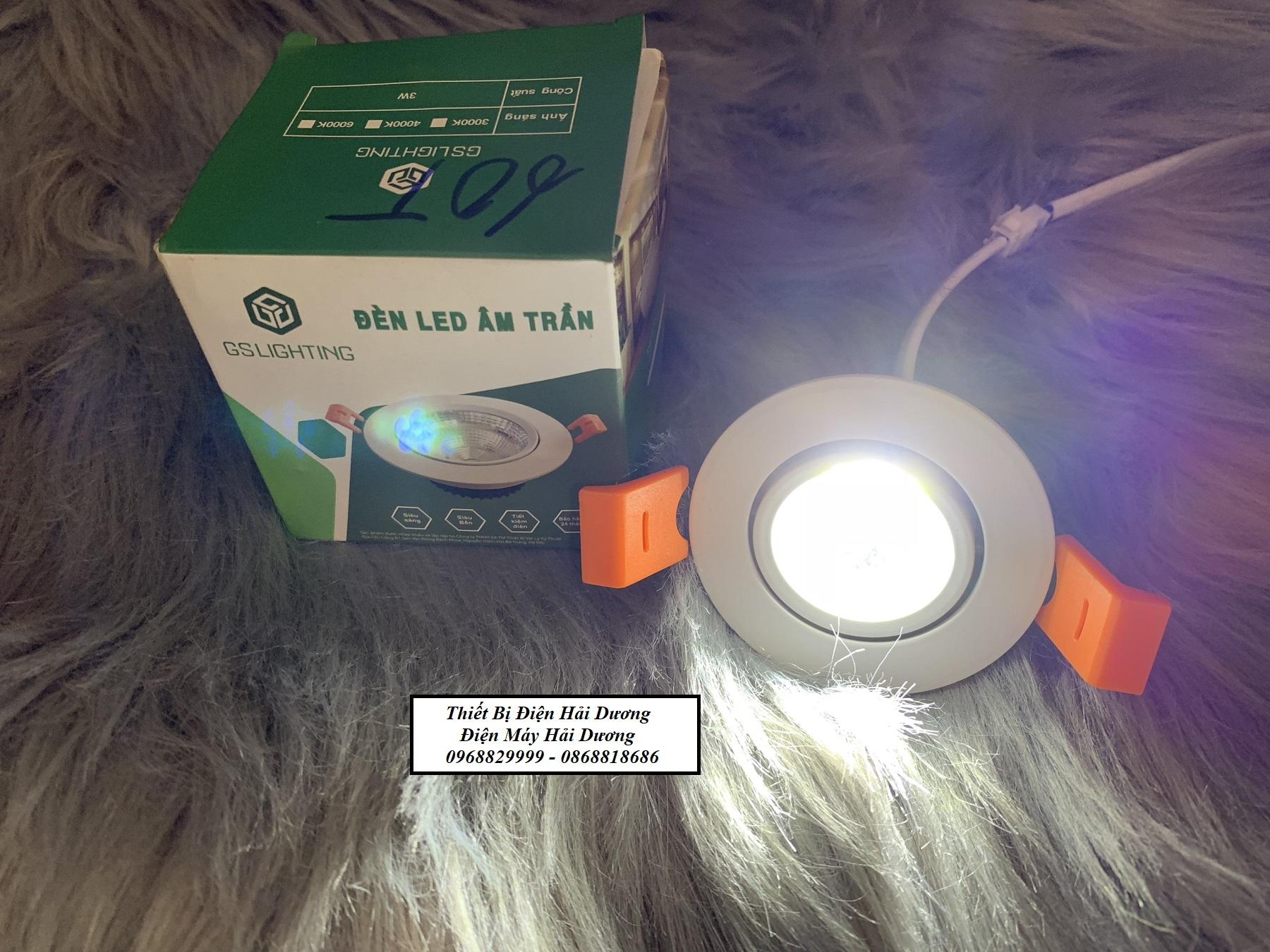 Bộ 3 Đèn LED âm trần chiếu điểm GS LIGHTING 3w / 5w (Phi 60 / 76)
