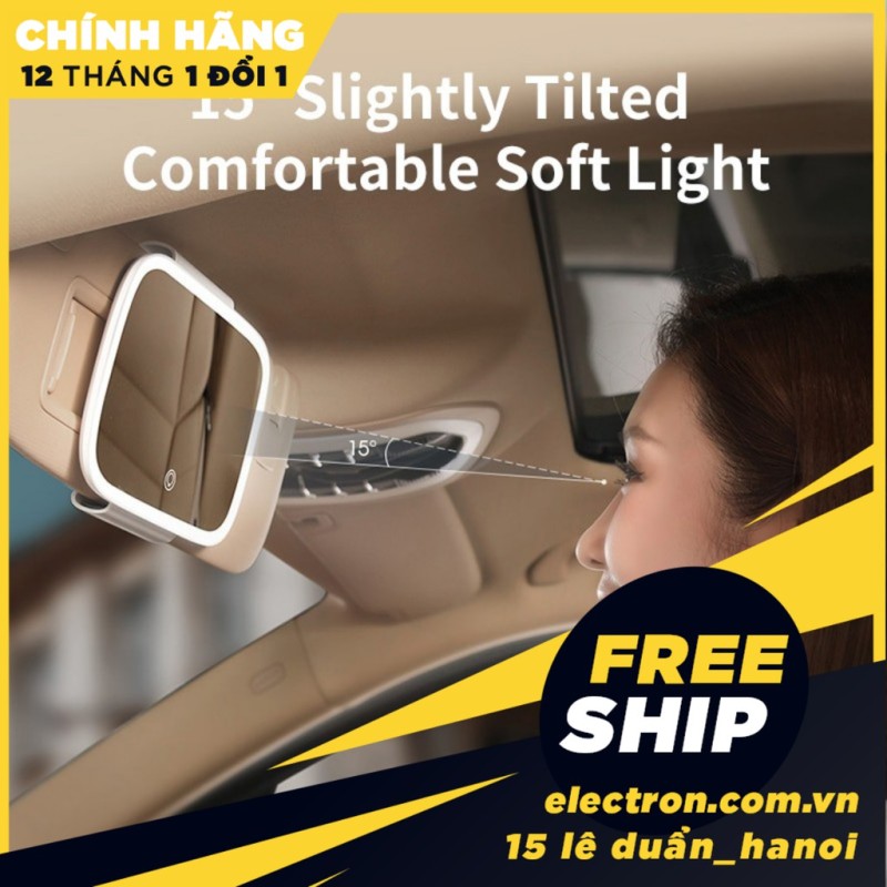 Gương trang điểm thông minh viền tích hợp đèn LED cảm ứng Baseus Delicate Queen Car Touch-up Mirror