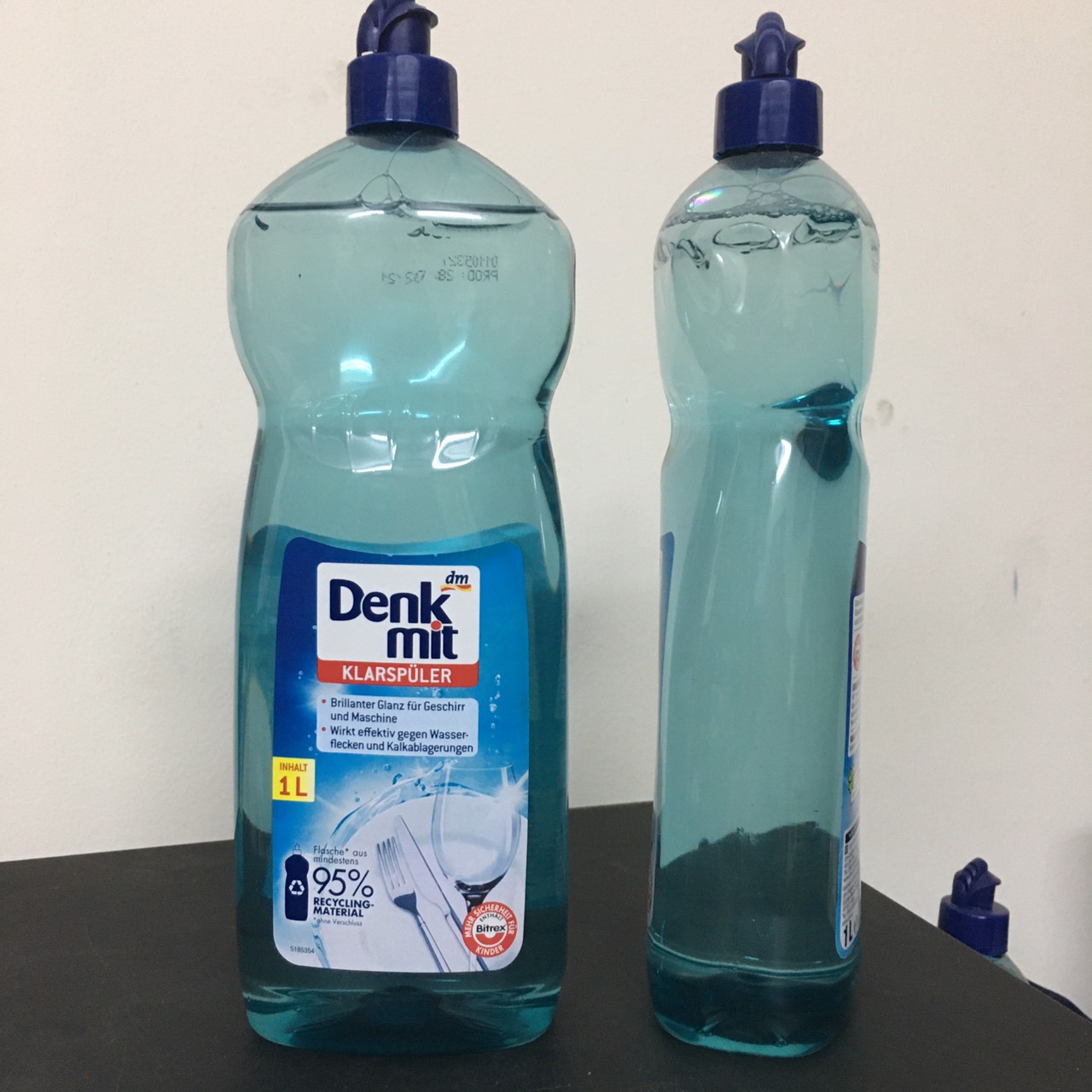 Nước bóng( trợ xả) Denkmit 1lít dùng cho máy rửa bát ly ( hàng nội địa Đức)