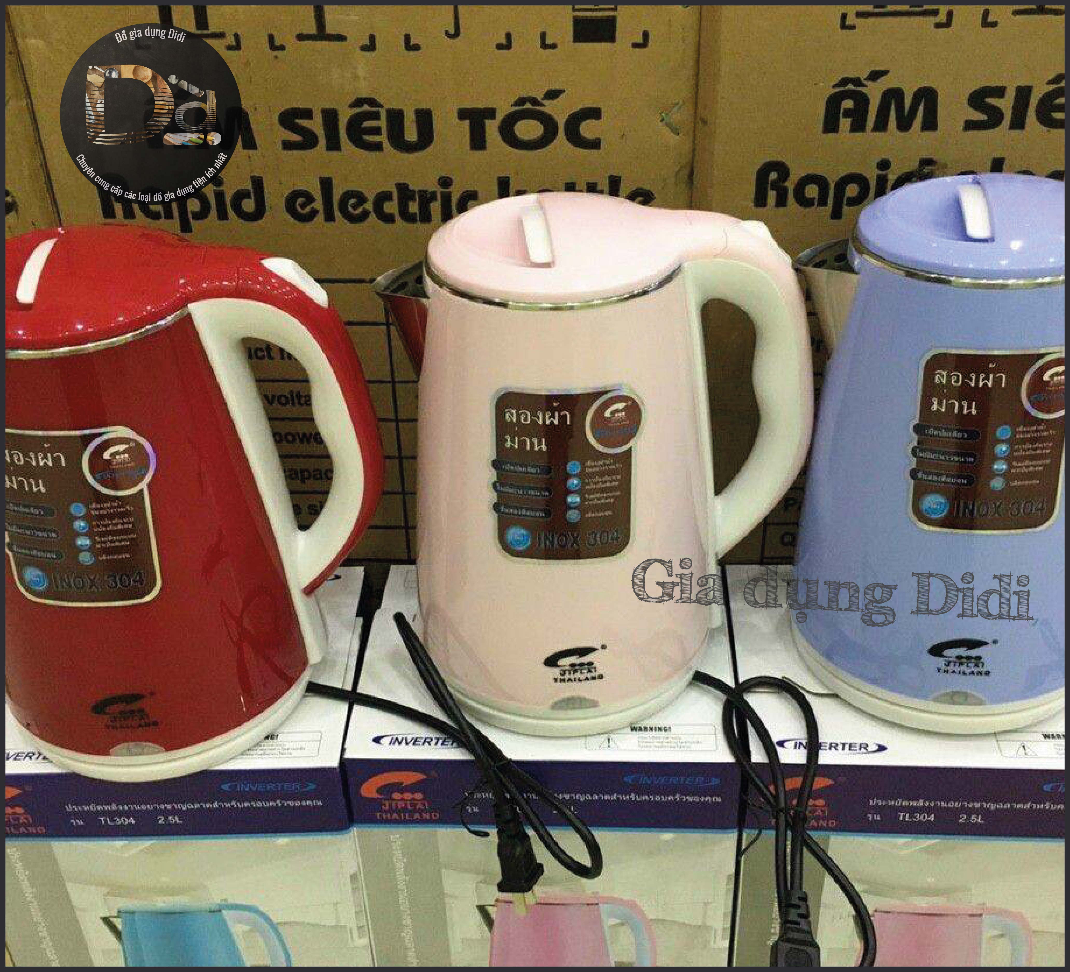 Ấm siêu tốc 2 lớp Thái Lan 2.5L