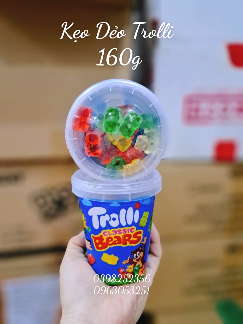 Kẹo dẻo sâu trolli - hũ 160g