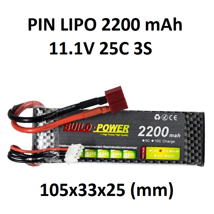 PIN lipo 2200 mAh 11.1V 25C 3S - ATDTECH