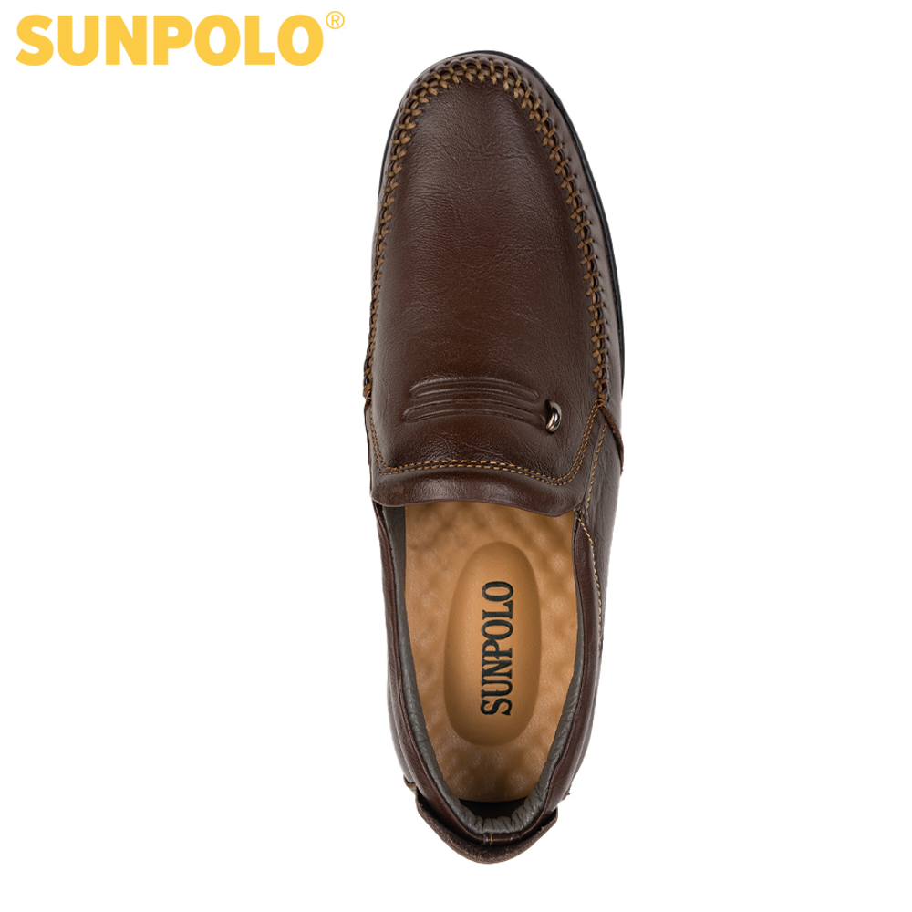 Giày mọi nam da bò SUNPOLO LMS265 (Đen, Nâu)