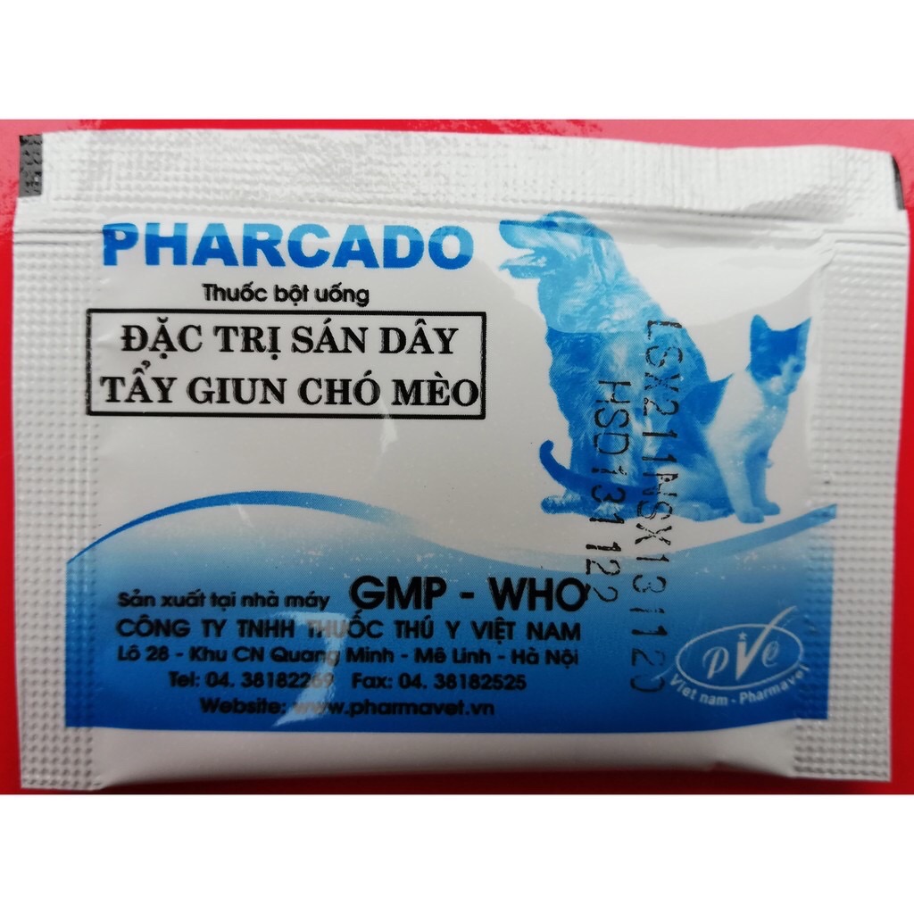 [HOÀN TIỀN 10%]PHARCADO 2g - Tẩy giun, sán cho chó mèo BOMPET