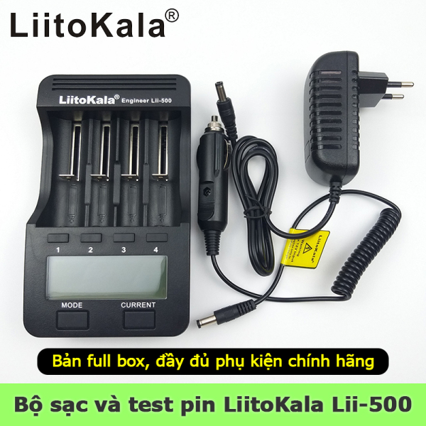 Bảng giá Bộ sạc và test pin đa năng Liitokala Lii-500 cho pin AA AAA 18650 26650 14500 1.2V 3.2V 3.6V