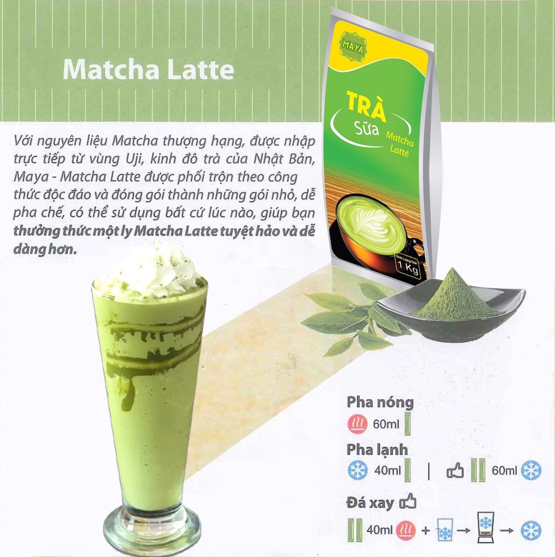 BỘT TRÀ SỮA MATCHA LATTE  - TÚI 1KG
