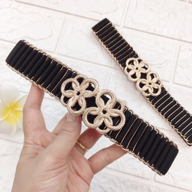 thắt lưng nữ:chun co giãn,bản 3cm,mặt hoa(DLVYD0)