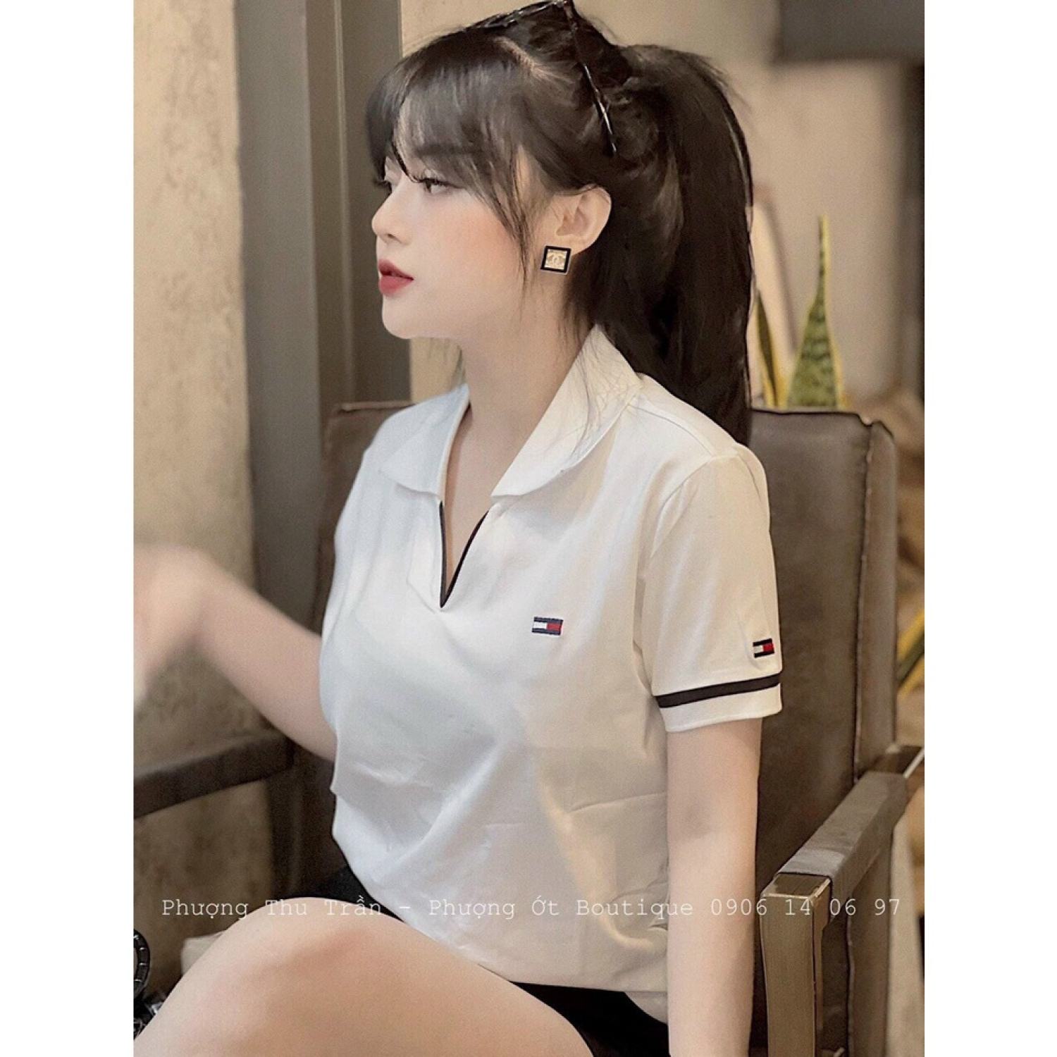 Áo Áo thun Polo viền đen logo - Chất đẹp