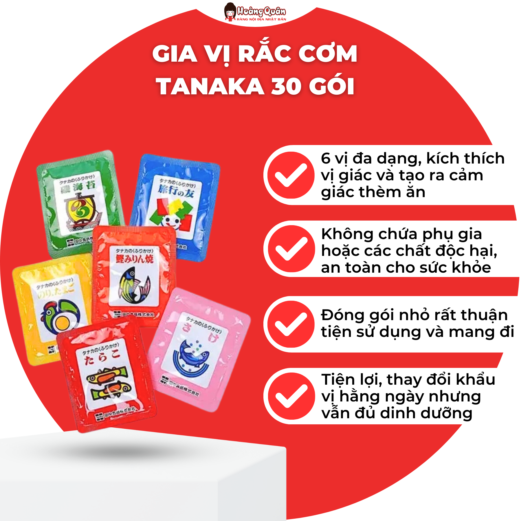 [DATE T8.2026] Gia Vị Rắc Cơm Tanaka Nhật Bản 30 Gói