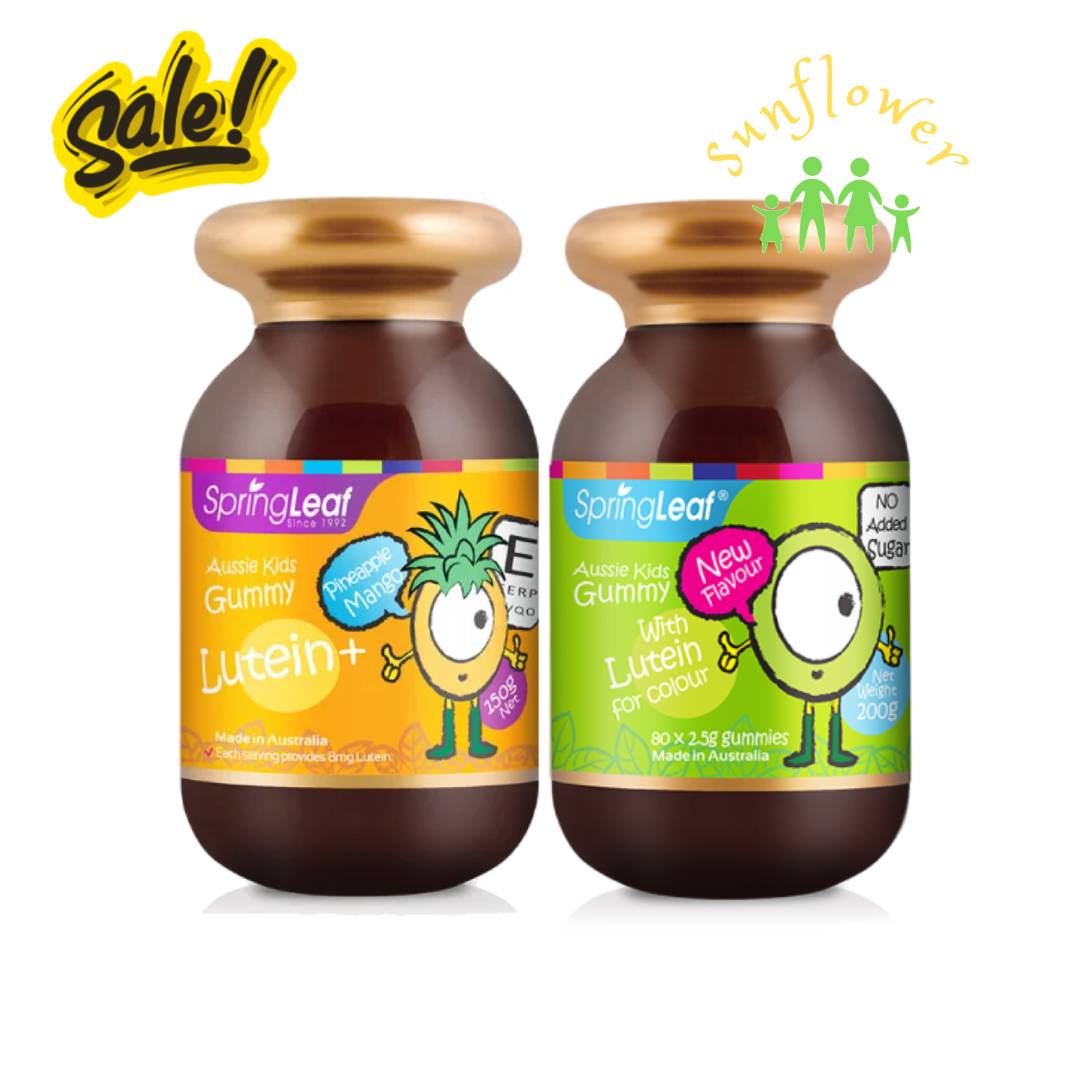 Kẹo Gum bổ mắt tăng cường thị lực cho bé từ 2 tuổi Spring leaf Aussie Kids Gummy Lutein 200g