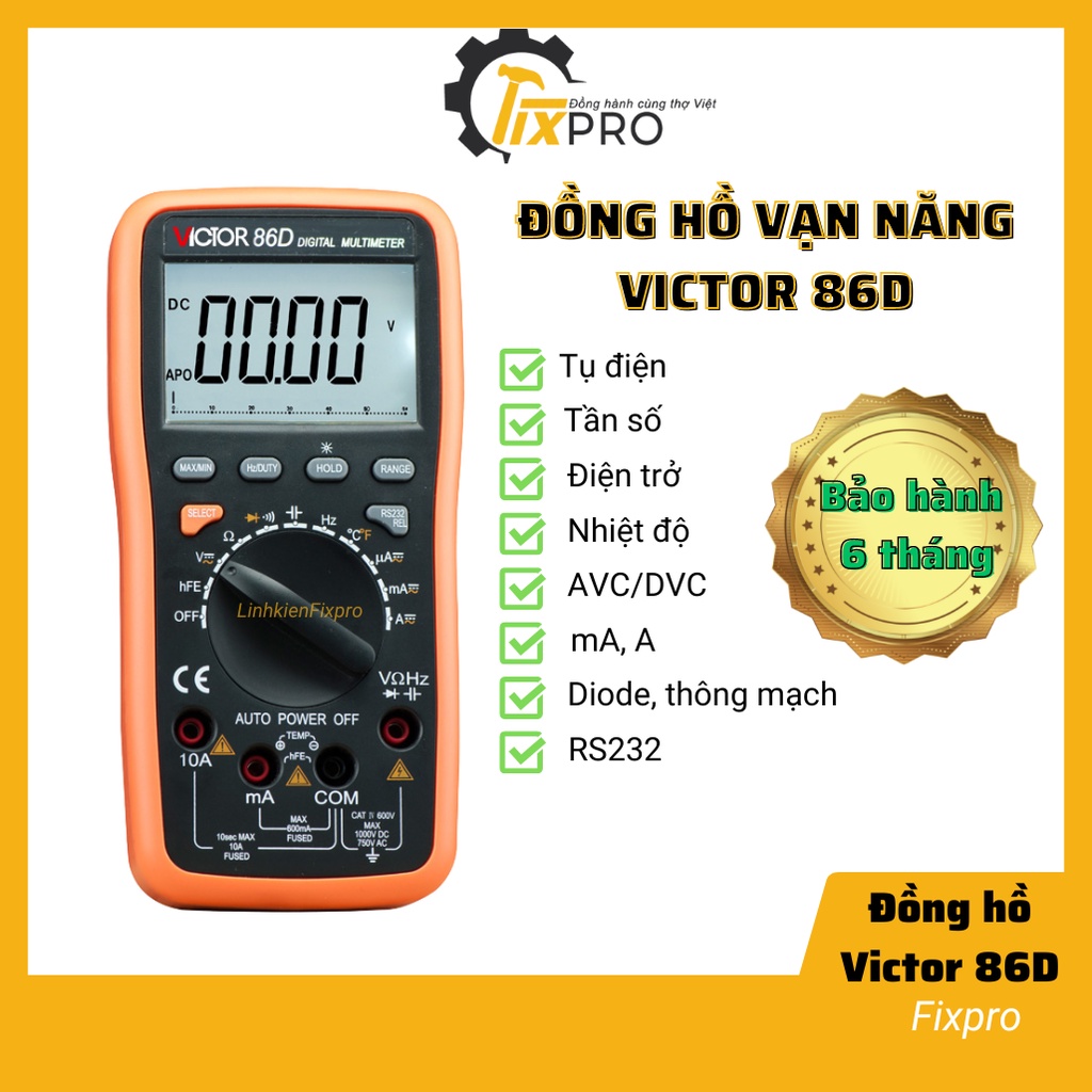Đồng hồ vạn năng cao cấp victor 86d chất lượng cao - fixpro