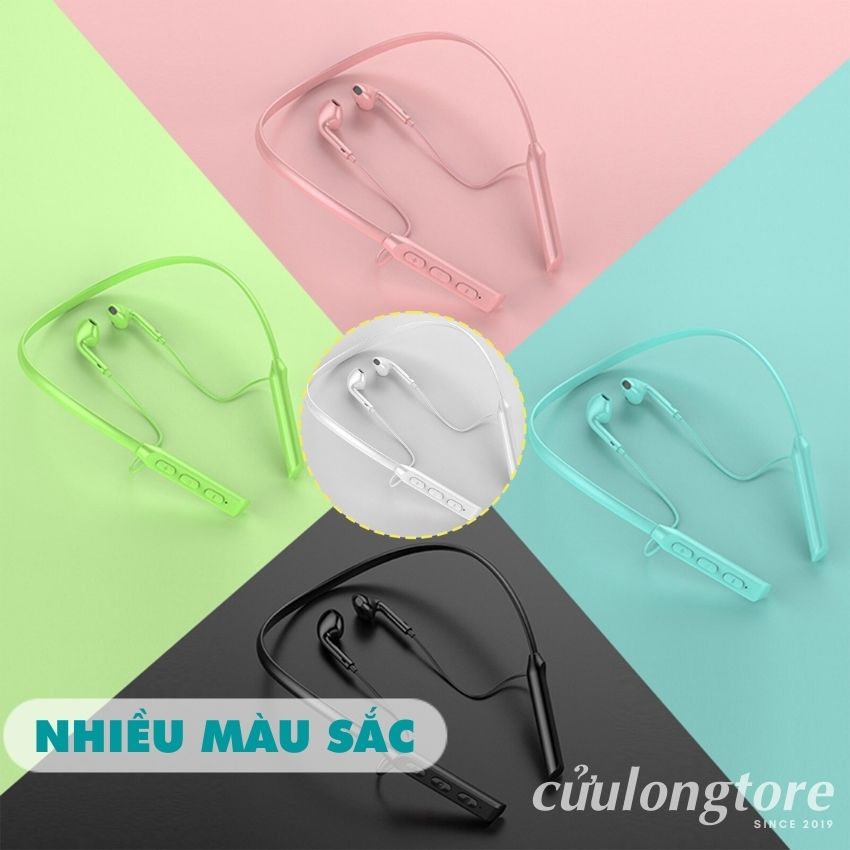 Tai Nghe Bluetooth Đeo Cổ J21 không dây 5.0 kiểu dáng thể thao có mic, tai nghe ko dây điện thoại nhét tai treo cổ cute