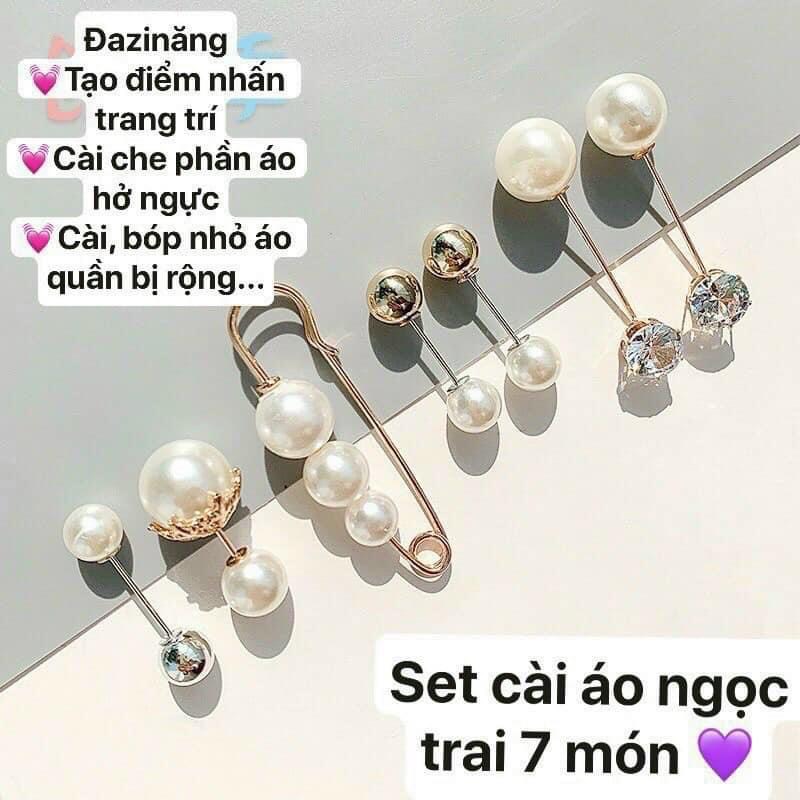 [SET 7 MÓN] Sét 7 chi tiết Trâm cài áo siêu yêu dành cho bạn gái, mẫu tròn ngọc trai- SET CÀI ÁO NGỌC TRAI 7 MÓN SIÊU TIỆN DỤNG