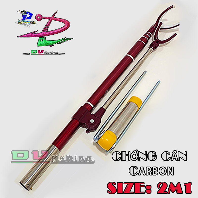 Chống cần câu đài . Gác cần cadbon chất size 2m1-2m4