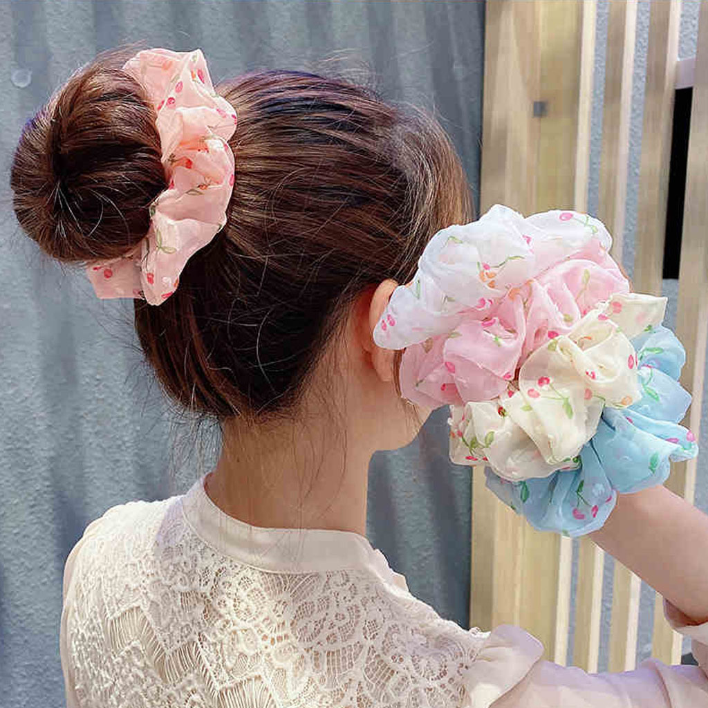 Cột tóc vải Scrunchies quả Anh Đào CT59