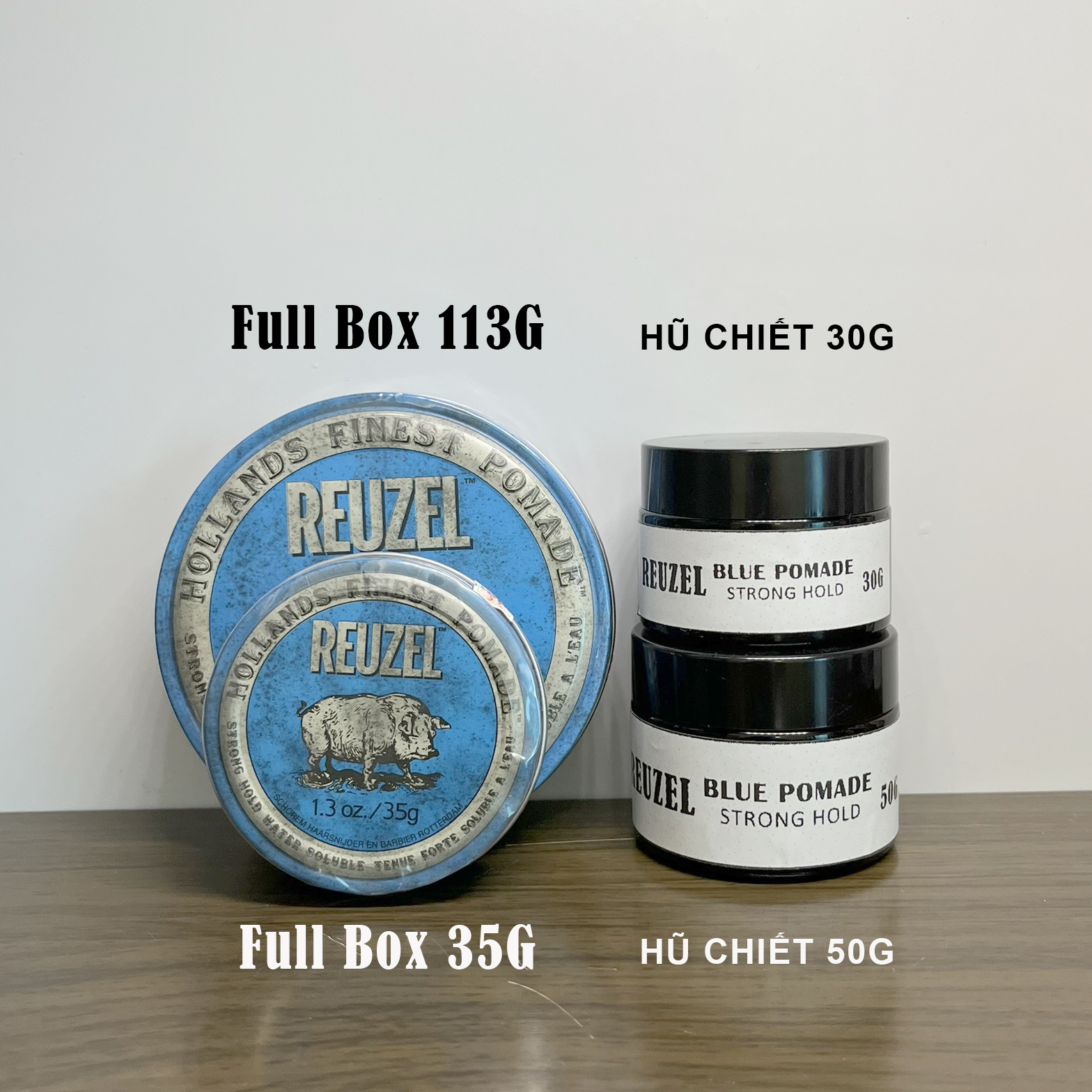 Sáp Vuốt Tóc Reuzel Pomade (Blue, Pink, Extreme Hold, Concrete) 35g - 113g